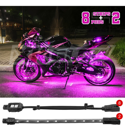 Xk Glow Pink Led Strip 10pc Kit