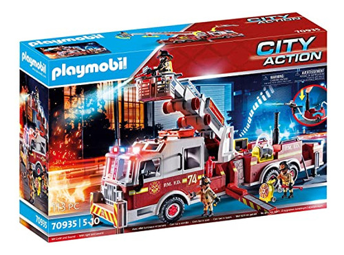 Vehículos De Rescate De Playmobil: Camión De Bomberos Con Es