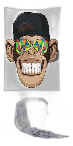 Tapiz De Dibujos Animados De , Divertido Mono Hipster Con Ga
