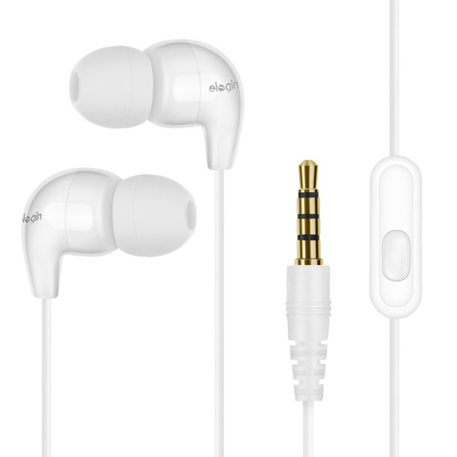 Fone De Ouvido In-ear Elogin Classic Branco -fa01