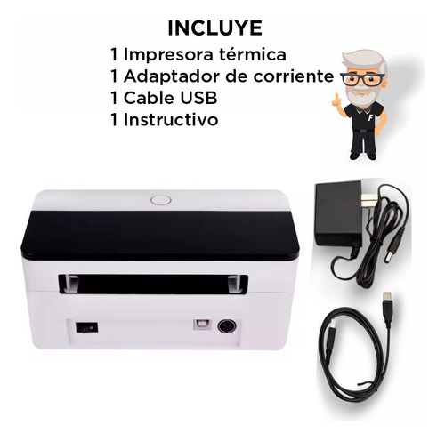Impresora De Etiquetas Adhesivas Con Soporte Color Blanco