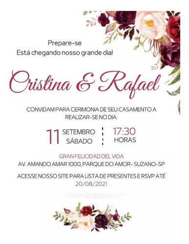 Convite Casamento Civil Marsala Convite De Casamento