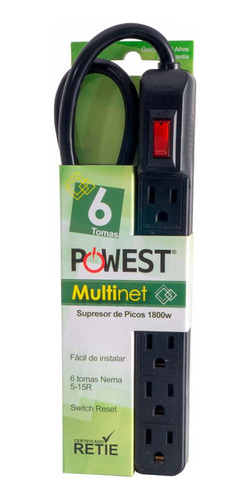 Multitoma Multinet Nmnet-7550 Supresor De Picos 1800w 6