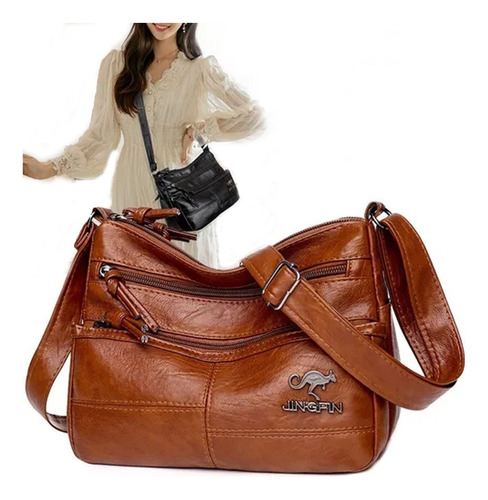 Bolso De Mujer De Piel Suave Con Capacidad Media