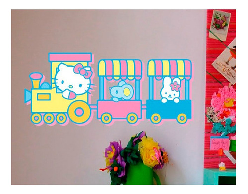 Vinilo Adhesivo Sticker Pared Hello Kitty 96cms Full Color