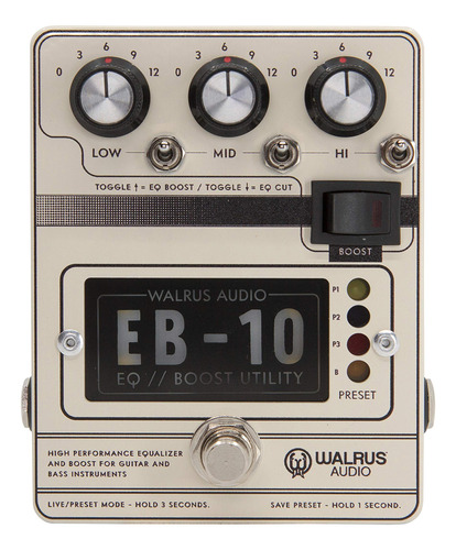 Walrus Audio Eb-10 Preamplificador/eq/boost, Crema, (900-c)