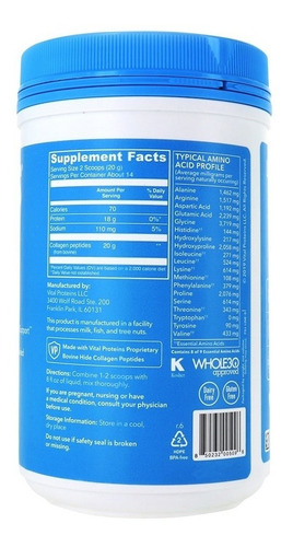 Colageno Hidrolizado- Vital Proteins 284 G/10 Oz