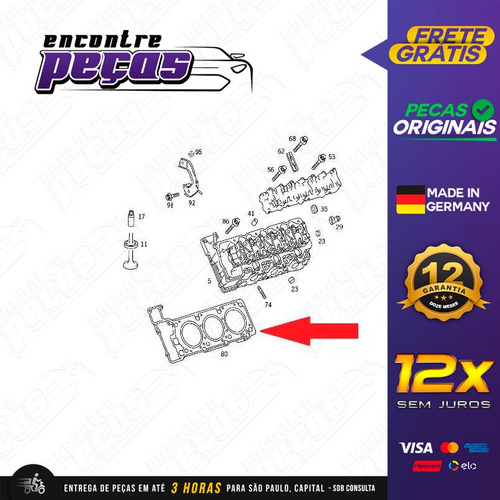 Junta Cabeçote Esquerda Mercedes C240 V6 1997-2000 Original