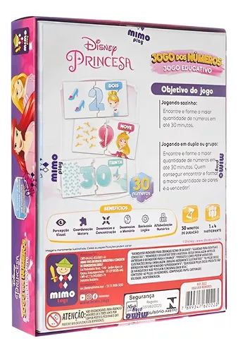 Jogo Educativo - Princesas Disney - Sequências Numéricas - Mimo Toys