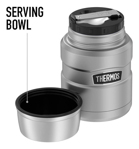 Tarro Comida Acero Inoxidable Cuchara Diseño Underdog Azul