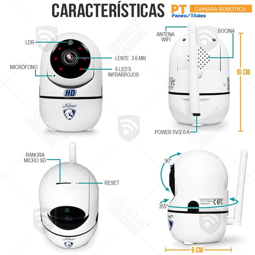 Imagen 10 de 10 de Camara Wifi Ip Hd Seguridad Rastreo Movimiento Sc911-r