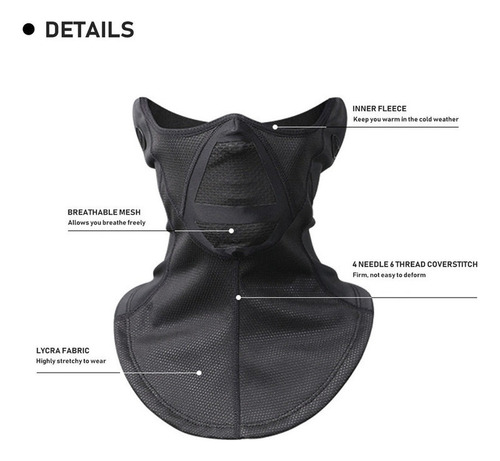 Cuello Warmer Bufanda A Prueba Viento Térmica Cubierta