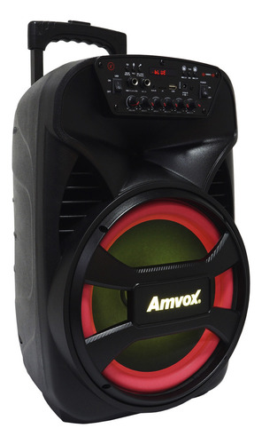 Caixa Som Amplificada Portátil Bluetooth 480W Rms Led Bateria Tws Amvox Aca 480 Viper II 2 Microfone