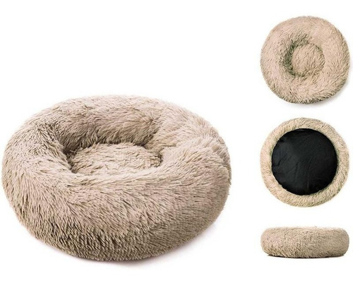 Cama Puff Plushy Para Mascotas Anti Estres 90 Cm