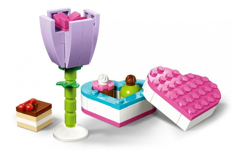 Lego Flor De Tulipan Y Caja De Chocolates Decorativo 75 Pzas