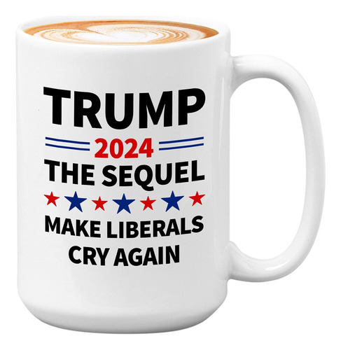 Taza De Café Política De 15 Oz Blanca - Trump 2024 Make Libe