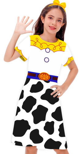 Vestido Jessie De Halloween Para Niña, Vestido Estampado Bla