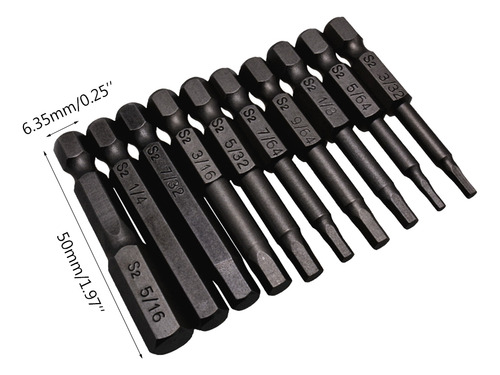 Puntas De Destornillador Hexagonal Magnético S2 De Acero Hex