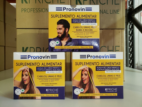 Pronovin Supl. Vitamínico (30) Kpriche Cabelos Unhas Kit C/3