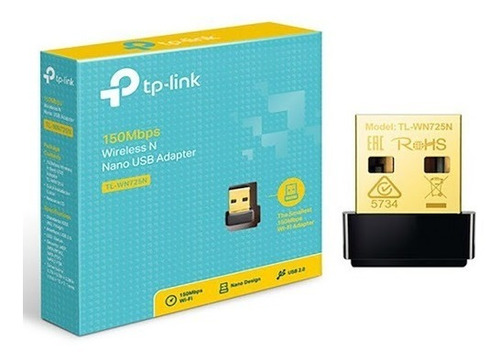 Adaptador Rede Usb Sem Fio 150 Mbps Nano Tp-link Tl-wn725n-g