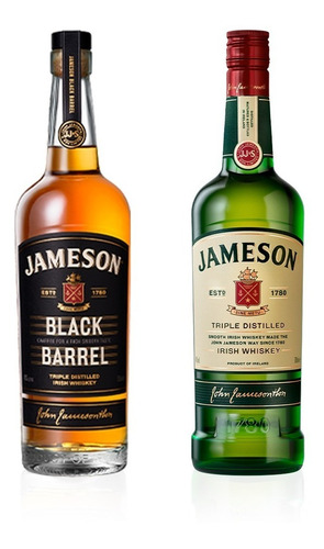 Imagen 1 de 5 de Combo Whiskey Jameson Regular + Jameson Black Barrel 700m X2