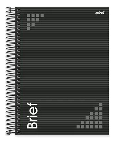 Caderno Preto Universitário Escolar Capa Dura 80f Brief