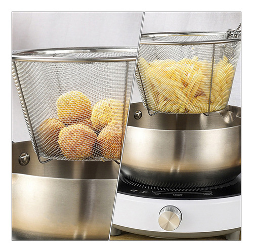 Cesta Para Freír Patatas Fritas De Acero Inoxidable, 2 Unida