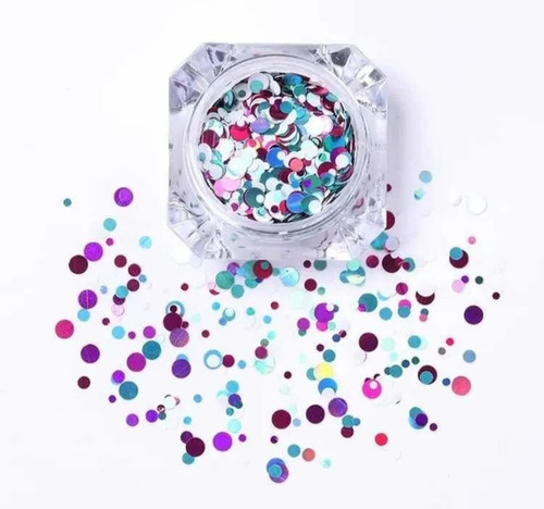 Confetti Glitter Color Pastel Decoración De Uñas X 12 U