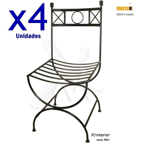 Imagen 3 de 3 de Mesa 80x80 + 4 Sillas De Hierro Cristal 10mm Ja1