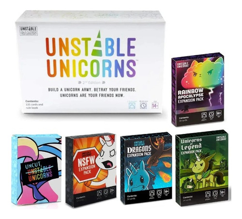 Unstable Unicorns + 5 Packs Expansiones Alternativo (inglés)