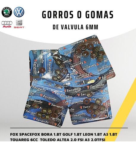 Gomas De Valvula 6mm Vw Seat Audi Skoda Fox Leon A3 Touareg