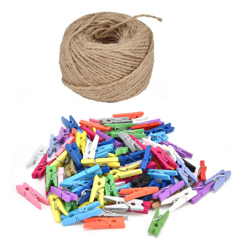 Miniclip, 100 Unidades, Color Madera, Madera, Abedul, Tarjet