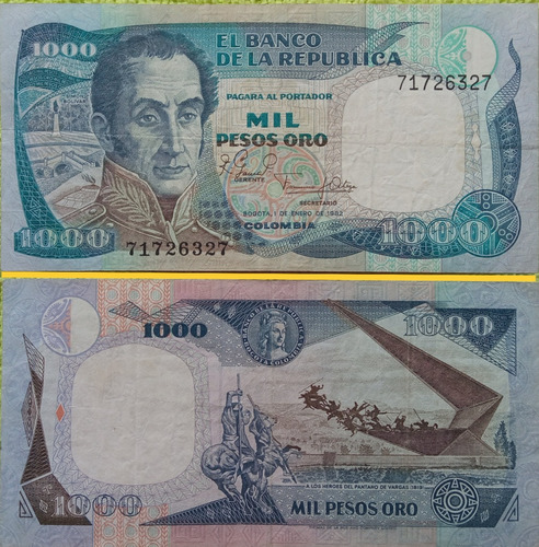 Billete De 1000 Pesos. 1982, Primera Fecha.