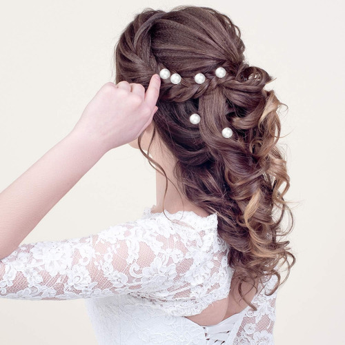 Horquilla Accesorios Dama Forma De U Para Pelo Boda De Flore Color Agua