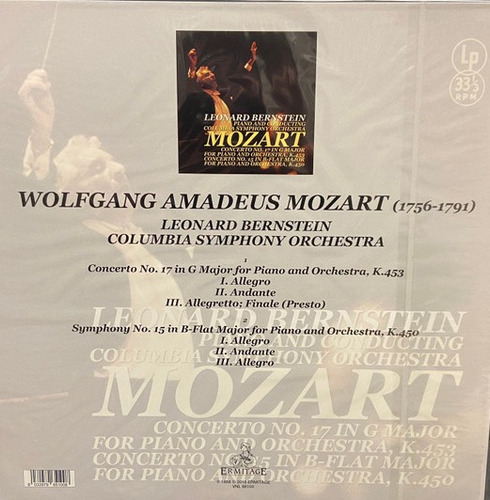 Mozart Bernstein Concerto No.17 K.543 Symphony No.15 Vinilo