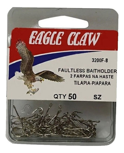 Anzol Eagle Claw Dupla Farpa N 4/0 C/100un Super Resistente