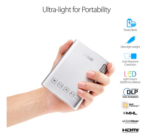 Proyector De Bolsillo Asus Zenbeam E1 Led, 150 Lumenes, Bate