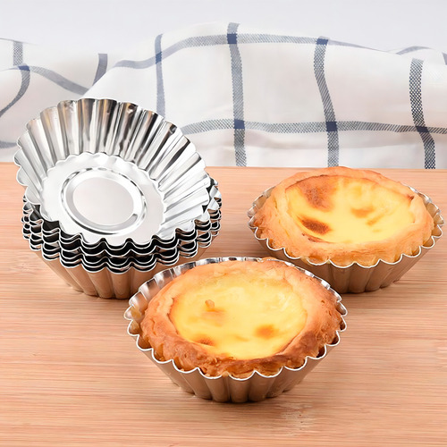 Kit de 6 tartas dulces con forma rizada, base fija profesional
