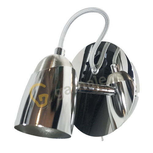 Aplique Luz Pared Velador C/ Interruptor Konus Acero Candil