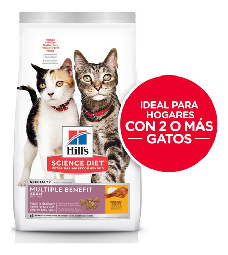 Hill's Science Multi Benefit, Alimento Gatos Adultos, 7 Kg