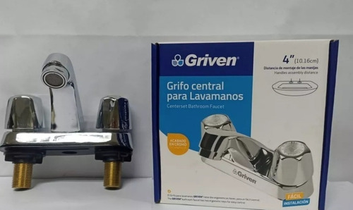 Llave Lavamanos Doble Metálica Clásica Marca Griven 4 