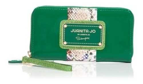 Billetera Juanita Jo Hand Pocket Charol+lata 30104 Verde
