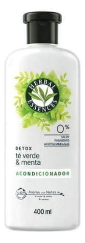  Acondicionador Herbal Essences Detox Té Verde & Menta 400 Ml