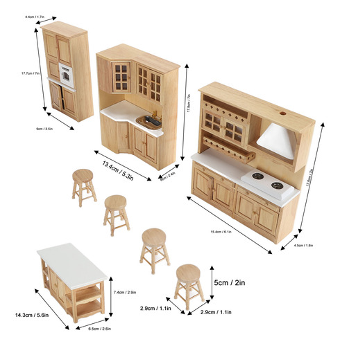 Mueble De Gabinete De Madera Para Casas De Muñecas, Estimula