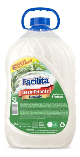 Desinfetante Bactericida Audax Facilita 5 Litros Eucalipto