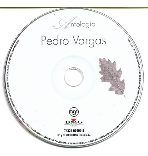 Pedro Vargas - Antología (detalle)