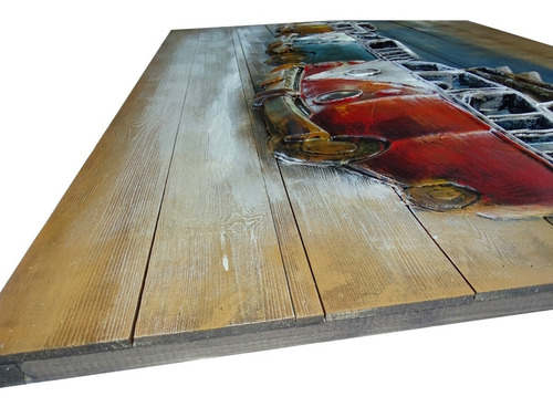 Cuadros Tres Combi Técnica Bajorrelieve En Madera 82x120