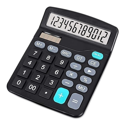 Calculadora Preta De Mesa 12 Dígitos Multi Função