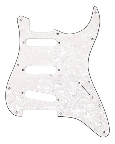 Fender Pickguard Stratocaster American Std Blanco 4 Capas Color Blanco Perlado Diseño Liso
