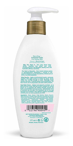 Ogx Amortiguamiento De Coco Plus Crema Rizos Curl Defying St